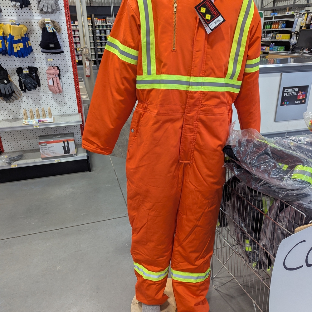 Lined High-Visibility Orange Reflective Coverall